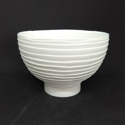 white pleated porcelain