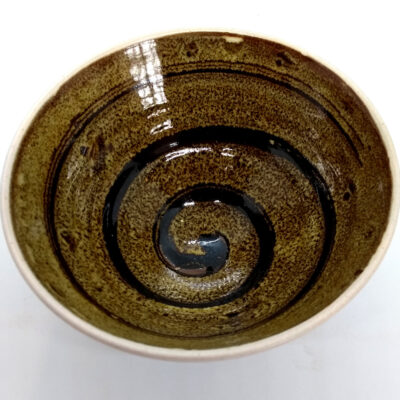 brown spiral bowl