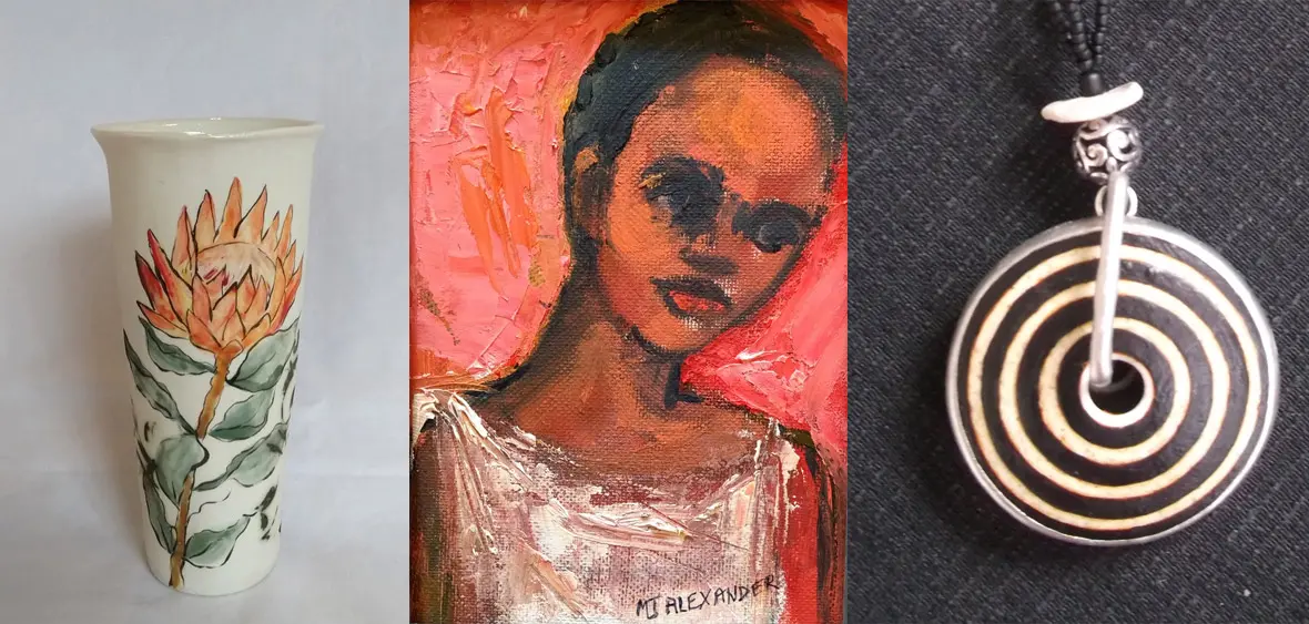 ceramics, paintings and jewellery