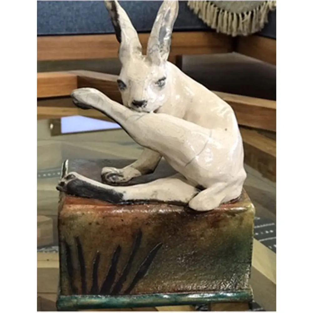 scratching hare