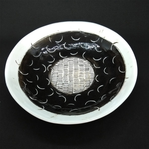 black and white plate