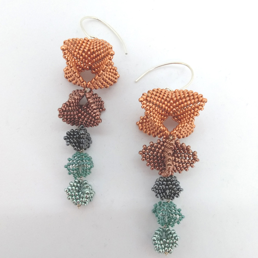 peach and aqua earrings