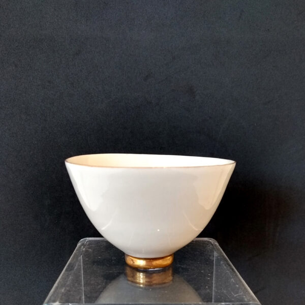 small delicate white bowl