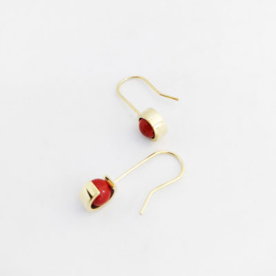 red swing earrings