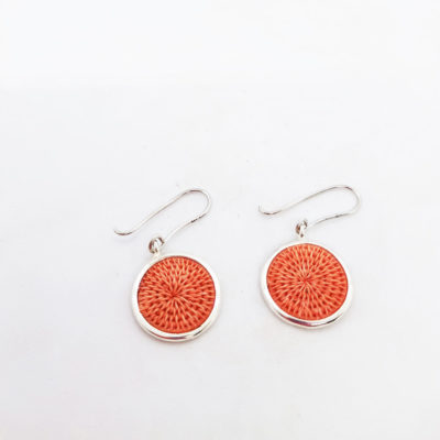 coral sisal earrings